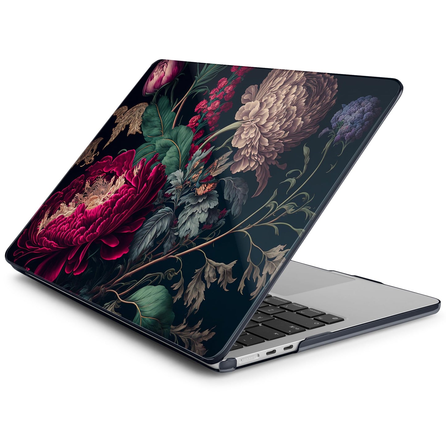 Batianda Premium Case for New MacBook Air 15 inch with M5 M4 M3 M2 Chip 2026 2025 2024 2023 Release, Designed Ultra-Slim Hardshell & Keyboard Cover & Screen Protector 4-in-1 Bundle, Vintage Flower