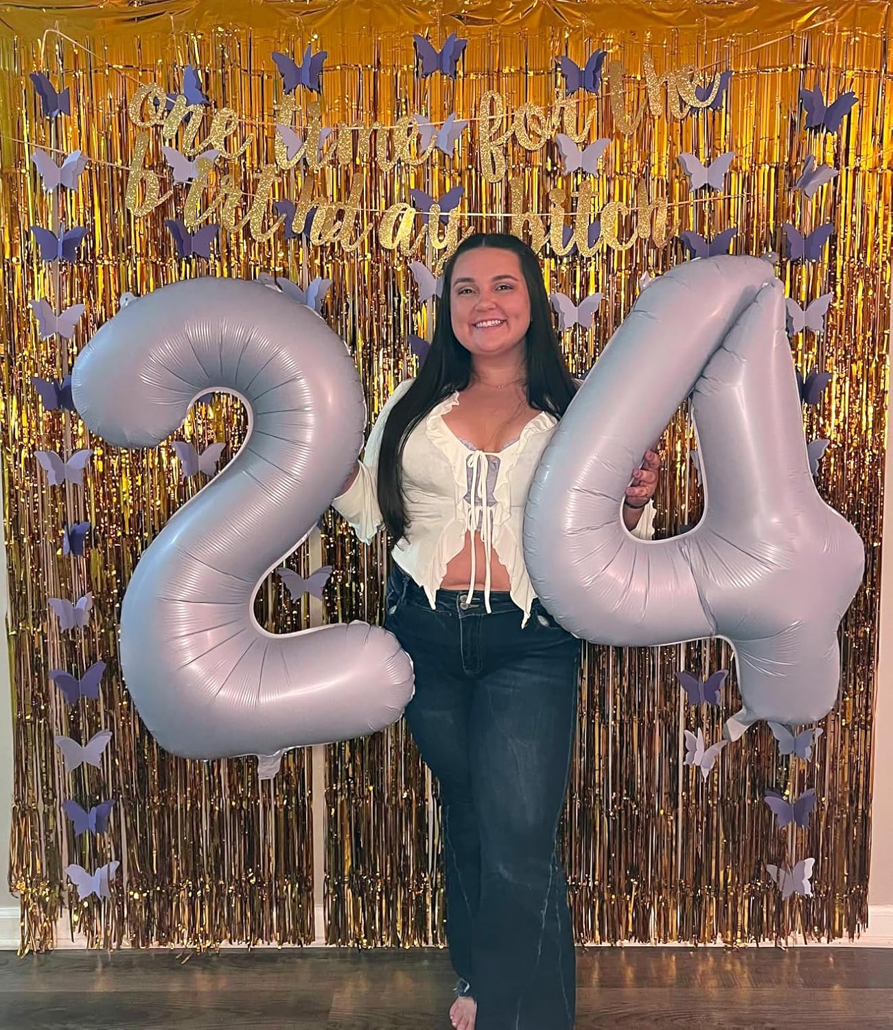 Skiennix 40-Inch Cream Purple Number Balloons - Perfect for 2nd, 12th, 21st Birthdays & Celebrations