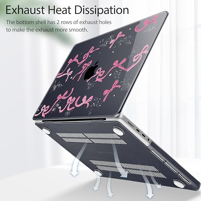 Tuiklol for MacBook Pro 14 Inch Case 2026 2025 2024 2023 2022 2021 Release M5/M4/M3/M2/M1 A2442 Pro/Max,Hard Shell Case with Screen Protector for Touch ID, Bow-2