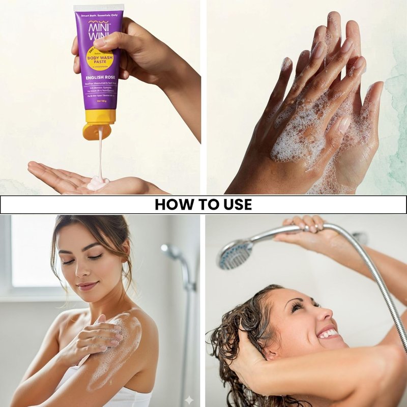 Aloe-Based 2-in-1 Body Wash Paste - Waterless Shower Gel for Face & Body | TSA Approved, Vegan, 100g (3.2 fl oz)