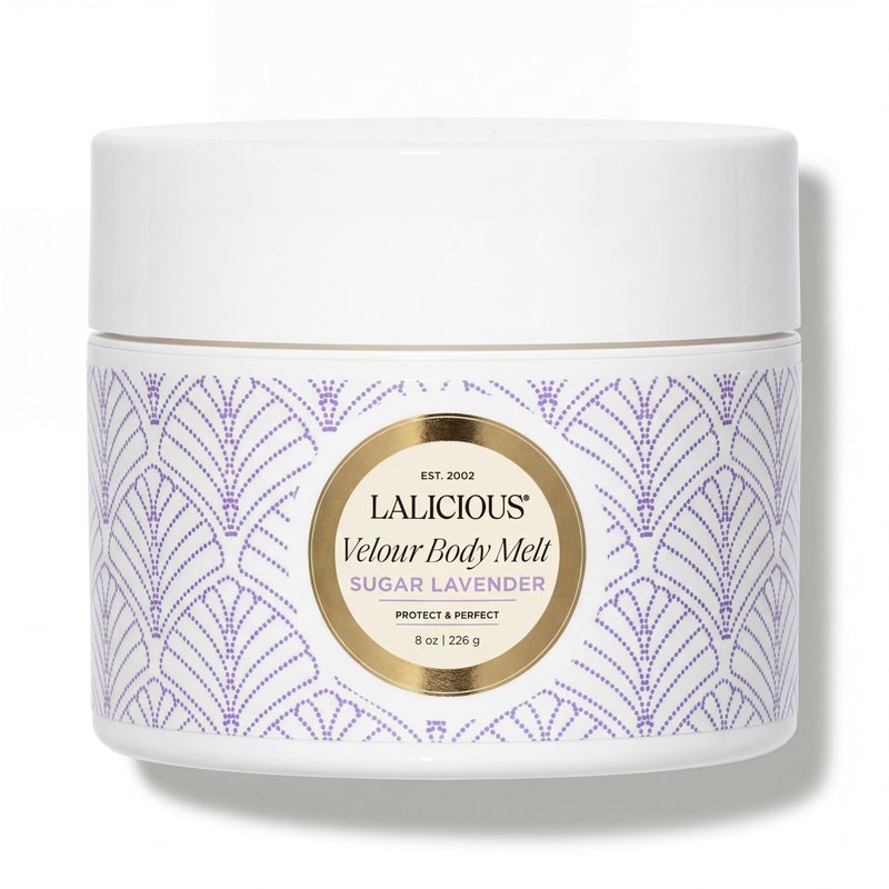 LaLicious Sugar Lavender Velour Body Melt | Multitasking Balm-to-Oil Skin Moisturizer with Macadamia Oil & Coconut Oil | Shave Gel, Hair/Scalp/Hand/Foot Mask | Help Prevent Stretch Marks 8oz
