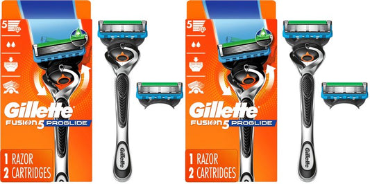 Gillette ProGlide Razor for Men, Handle + 2 Blade Refills (Pack of 2)