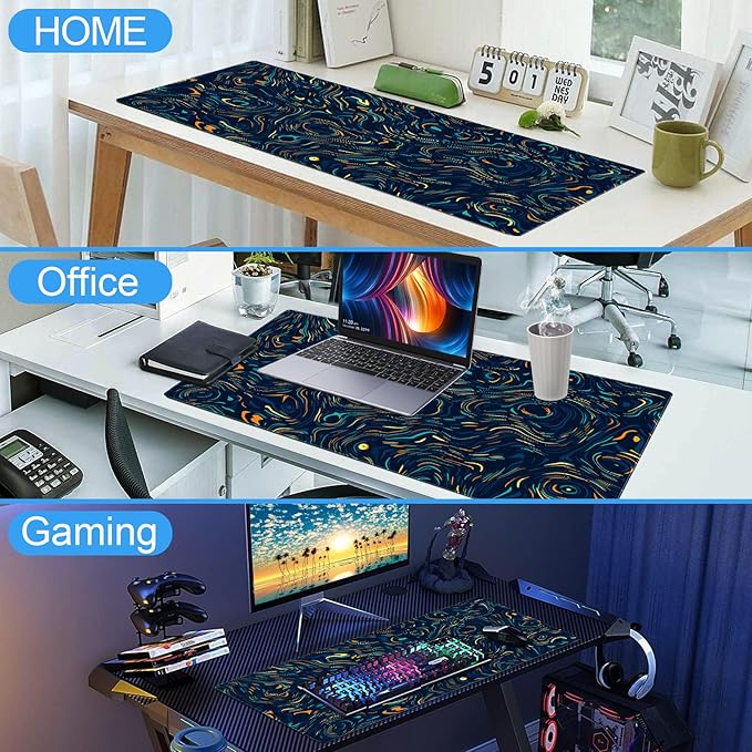Abstract Swirl Desk Mat, XXL Large Gaming Mouse Pad