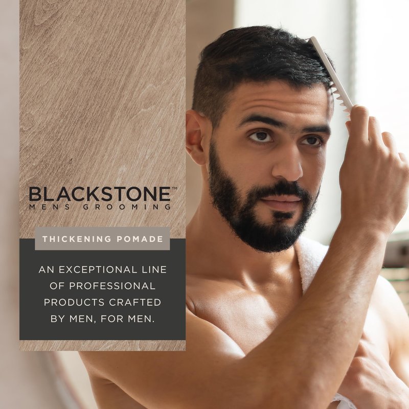 Blackstone Men's Grooming Hair Thickening Pomade - Pliable Hold with Matte Finish | Sea + Surf Scent (4 Oz, 2 Pack)