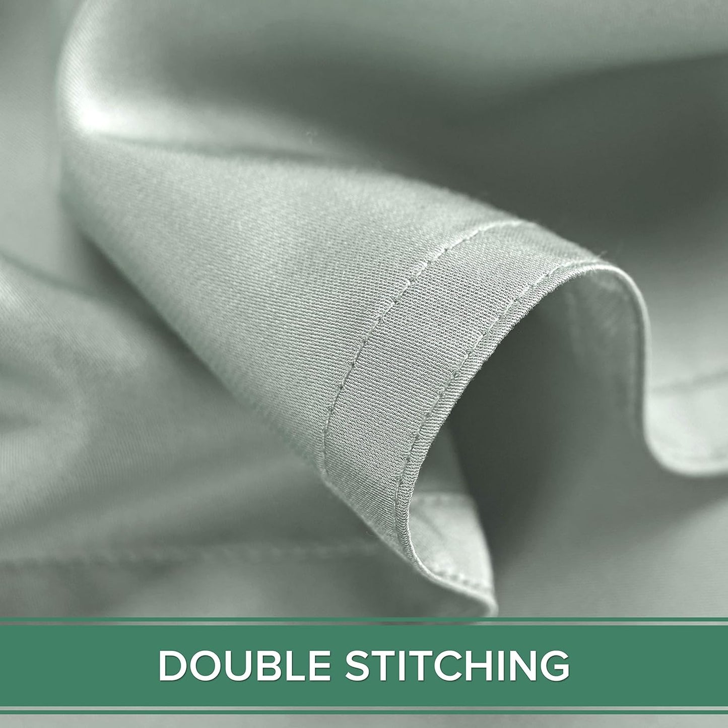 Pure Bamboo Split King Sheets - 100% Organic Viscose Bed Sheet Set, Soft & Cooling, Sea Glass Color