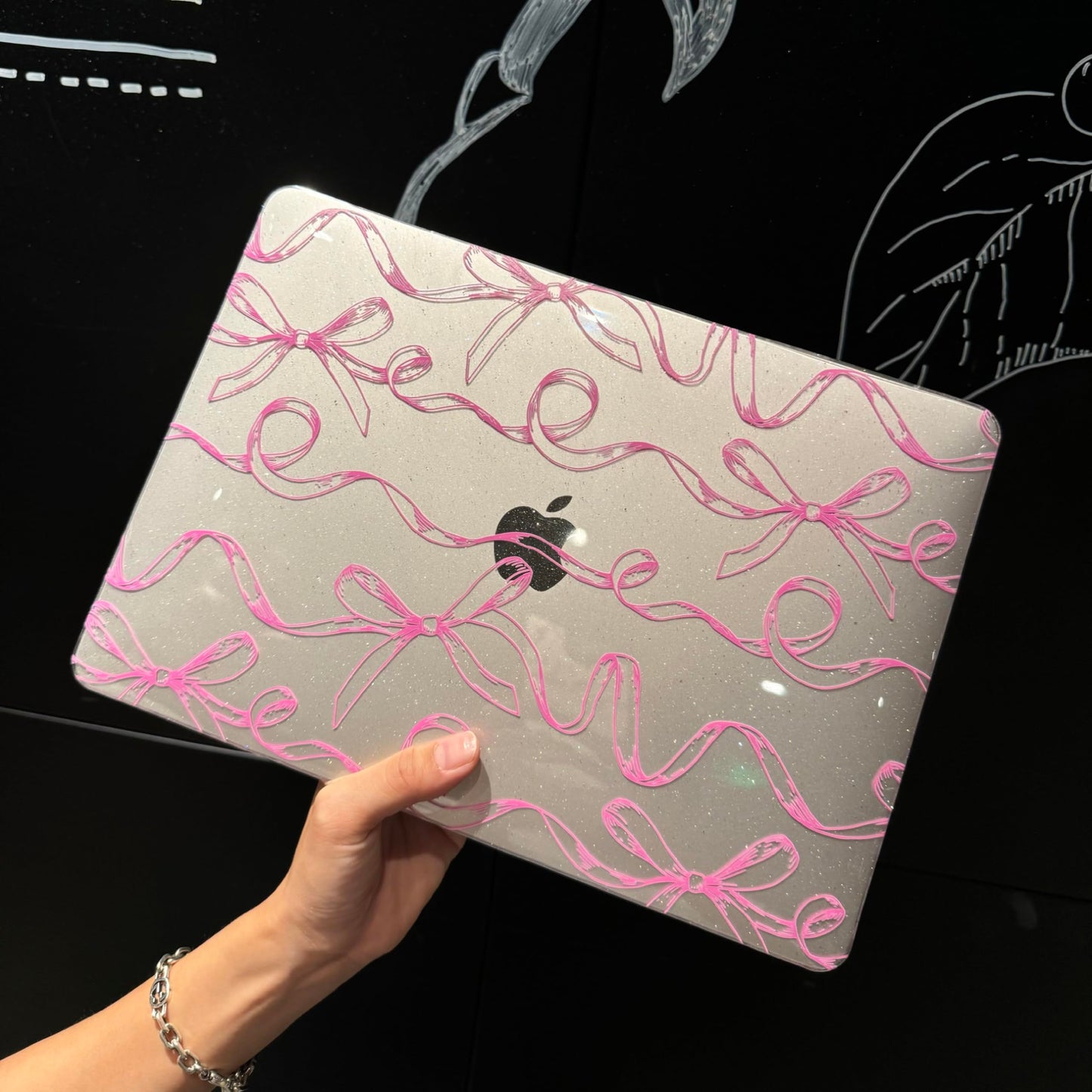 MecBevia Compatible with 2026 M5 MacBook Air 15 inch Case, 2026 2025-2023 M5 A3448 M4 A3241 M3 A3114 M2 A2941, Keyboard Cover, Screen Protector, Webcam Cover & Type-C OTG, Sparkly Bows