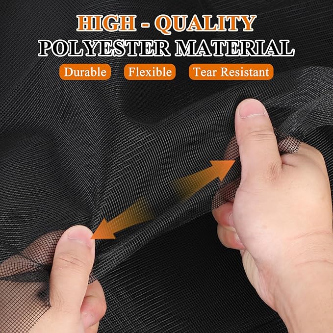2PACK MAGZO Window&Door Screen Replacement Kit, 48''W x 99''L, with Retainer Spline (Total 65.6 FT) and Press-Fit Roller Tool, Scratch-Proof Polyester, Net Roll Repair for Sliding/House Windows, Black
