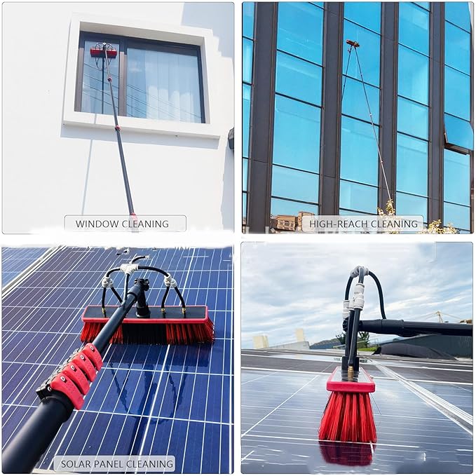Window Cleaning Pole,High-Altitude Cleaning Brushes,Water Fed Telescopic Brush Conservatory Roof Cleaning Tools for Photovoltaic Panel Cleaning,7M,5M