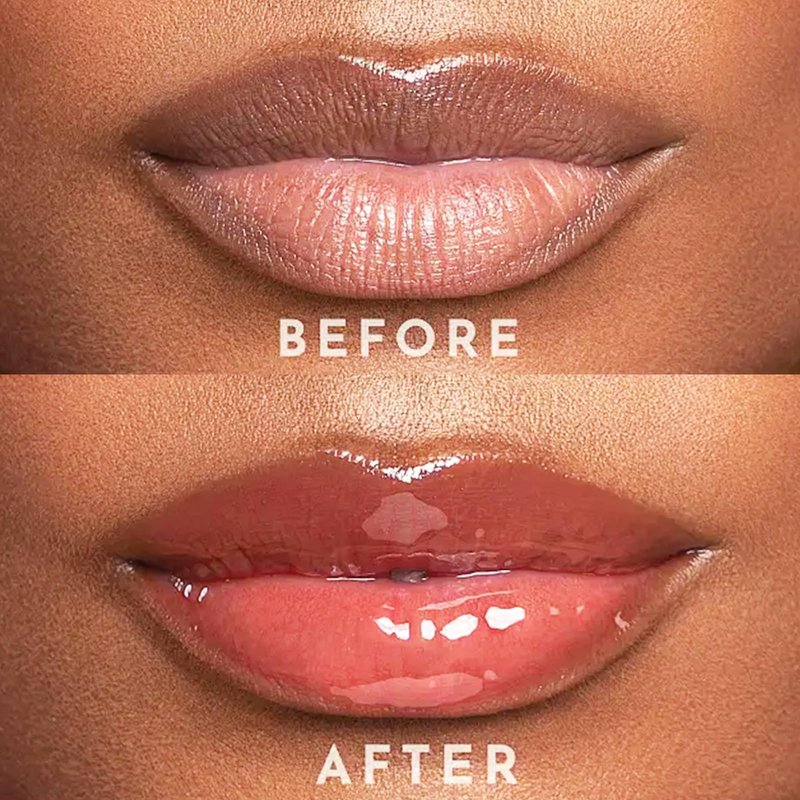 4 Colors Fat Lip Oil Set, Big Brush Head Hydrating Lip Glow Oil Lip Plumper Gloss, Shiny Transparent Lip Gloss Tinted Plumping Lip Oils, Non-sticky Long Lasting Fresh Clear Smooth Lip Care - A