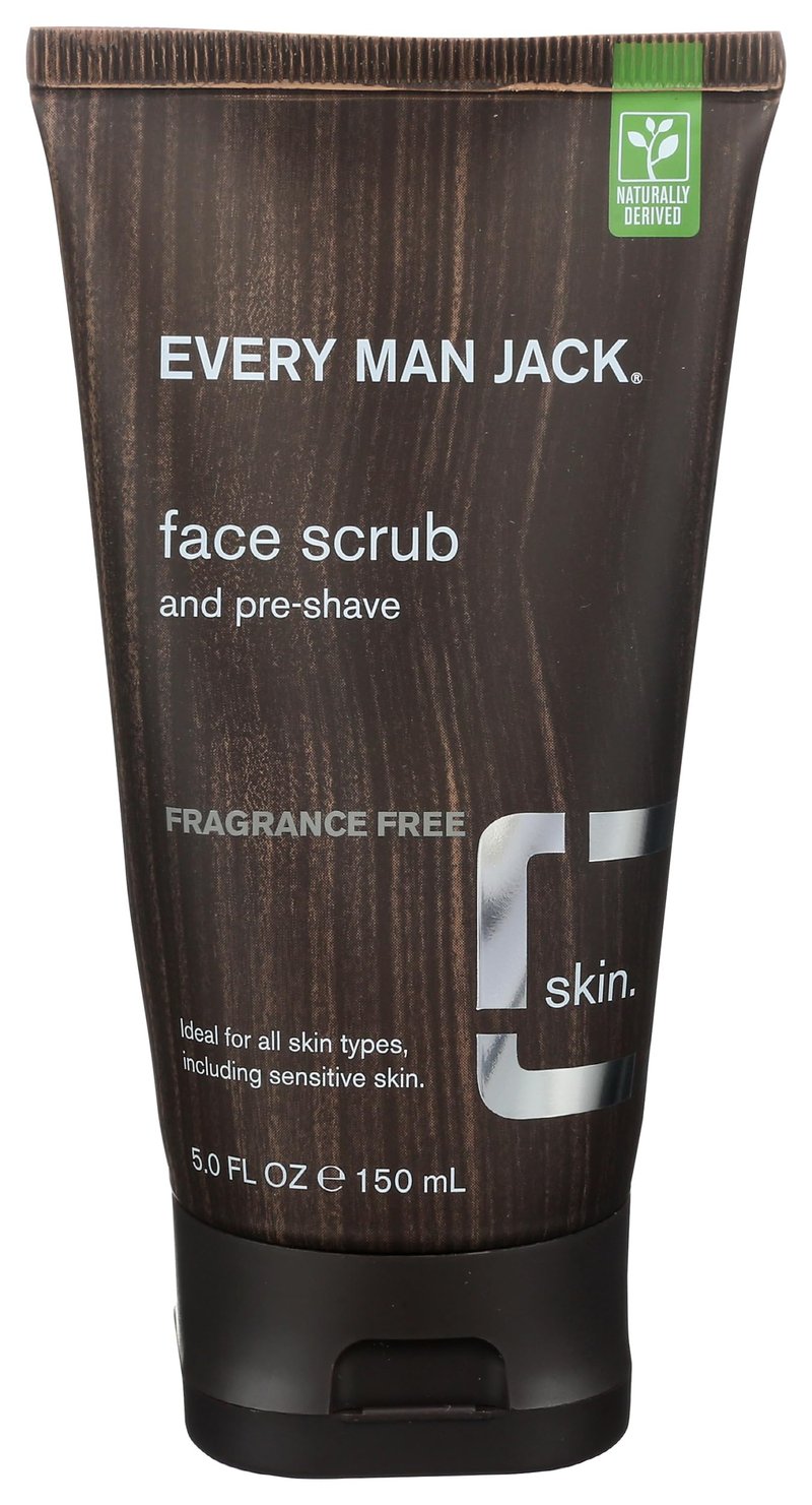 Every Man Jack, Face Scrub Pre Shave Fragrance Free, 5 Fl Oz