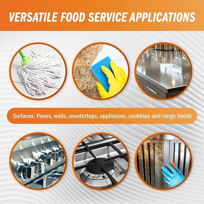 Degreaser Concentrate - Heavy Duty - Makes 64 Gallons of Cleaner- Commercial Kitchen Strength - Removes tough grease, grime and food soils - Restaurant Floor Degreaser