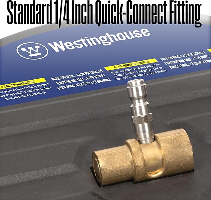 Westinghouse Universal 15â Pressure Washer Surface Cleaner Attachment - 3400 Max PSI, 1/4â Connector - For Gas and Electric Pressure Washers