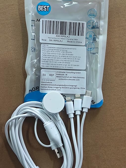 4 in 2 Apple Watch Charger, USB C Apple Charger Cable for iPhone 17, Magnetic Charging Cord for iWatch Series SE/8/7/6/5/4/3/2 - Wireless Travel i-Watch Charger AirPods&iPad-6FT