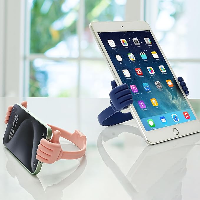 Honsky Cell Phone Stand Holder 2-Pack,Thumbs Up Lazy Phone Stand,Universal Adjustable Flexible Dock for All Phones,Cute Perfect Valentine's Day Gifts for Him/Her,Gifts for Couples,Flag Blue/Pink