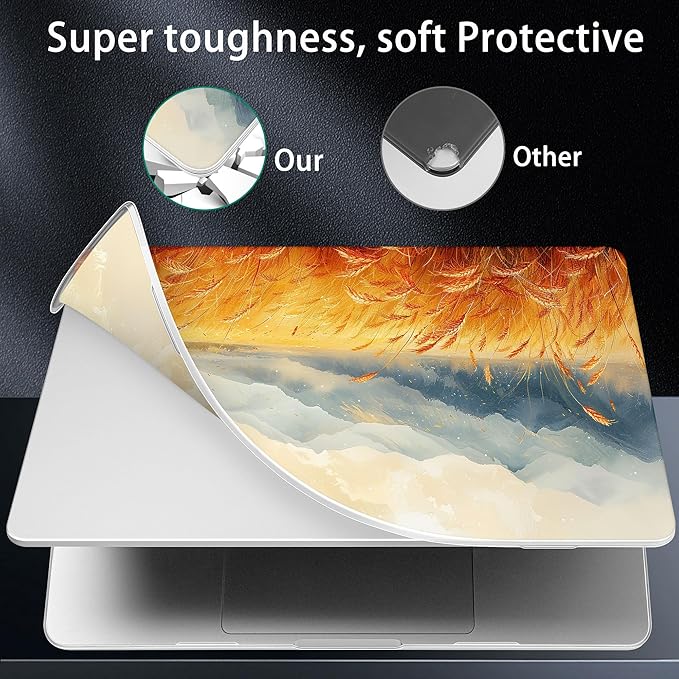Lepeoac Case for MacBook Pro 16 inch Case 2026-2021 | M5 A3429 A3428 M4 M3 M2 M1 Pro/Max | Protective Hard Shell Laptop Cover with Screen Protector & Keyboard Cover | Wheat Field