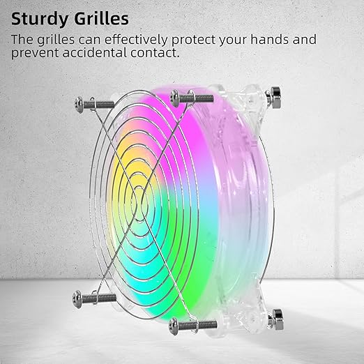 120mm 4.72" Small 5V USB Fan with Magnetic Screws – Quiet LED PC Cooling Fan for Mini PC, Laptop, PS5, Xbox, TV Box, Cabinet, Server & Electronic Devices