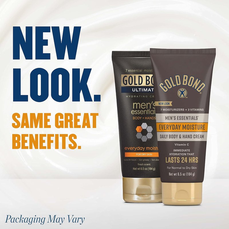 Gold Bond Men's Essentials Moisturizing Body & Hand Cream - 6.5 oz, Enriched with Vitamin C