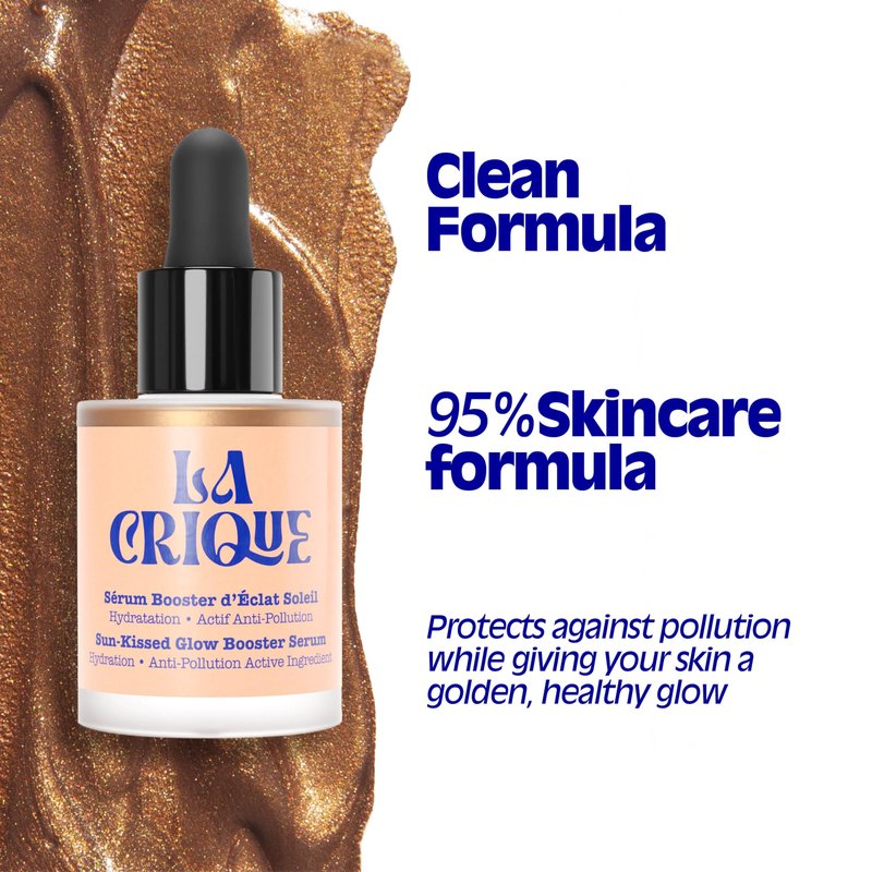 La Crique Bronzing Face Serum - Hydrating Bronzing Drops with Hyaluronic Acid & Anti-Pollution Protection - Natural Sun-Kissed Glow for All Skin Types - Vegan Friendly, Clean Beauty - 1 fl oz