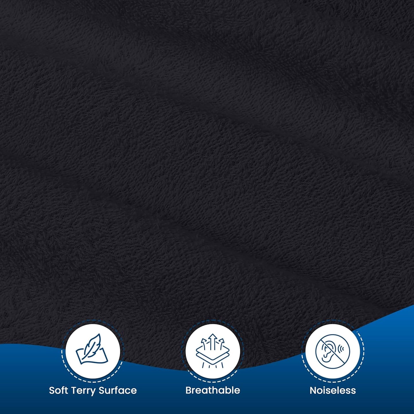 Utopia Bedding Queen Size Mattress Protector - Waterproof Terry Cover with Deep Pockets | Soft & Breathable Black