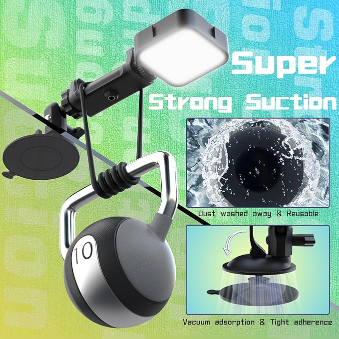 HzTinT Suction Cup Phone Mount with Rechargeable Light, Mirror Phone Holder with Light Shower Bathroom Kitchen, Mirror Tripod for TikTok YouTube Instagram Make Up Pics Video Content Creator