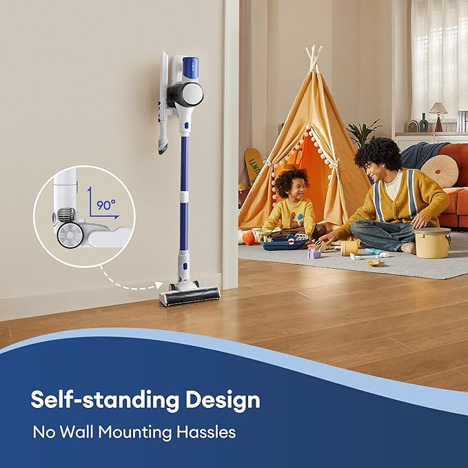 Ultenic U10 Ultra Cordless Stick Vacuum Cleaner, 450W Motor, 30KPa Suction, Max 40mins Runtime, Anti-Tangle Brush, 1L Dustbin Capacity, Stick Vacuum for Home, Pet Hair, Hardwood Floors, and Carpets