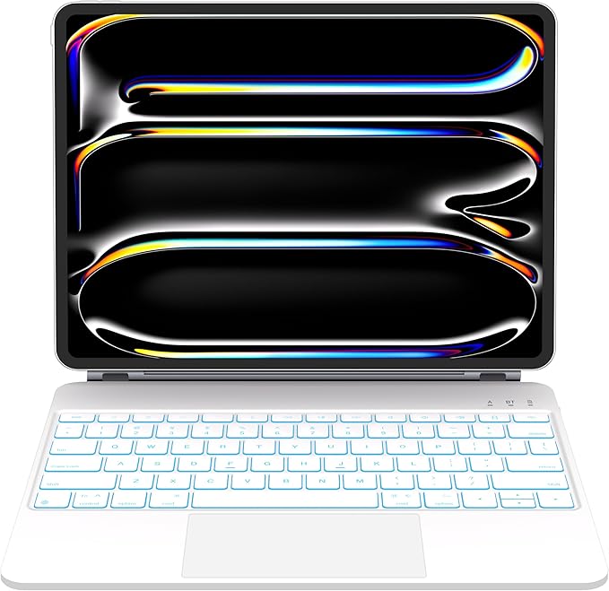 Otuoor iPad Pro 13-inch Case with Keyboard (M5 2025/M4 2024), Uninterrupted View, Snap Tight, Magic Keyboard iPad Pro 13-inch with Effortless Command, Comfort Angle, White