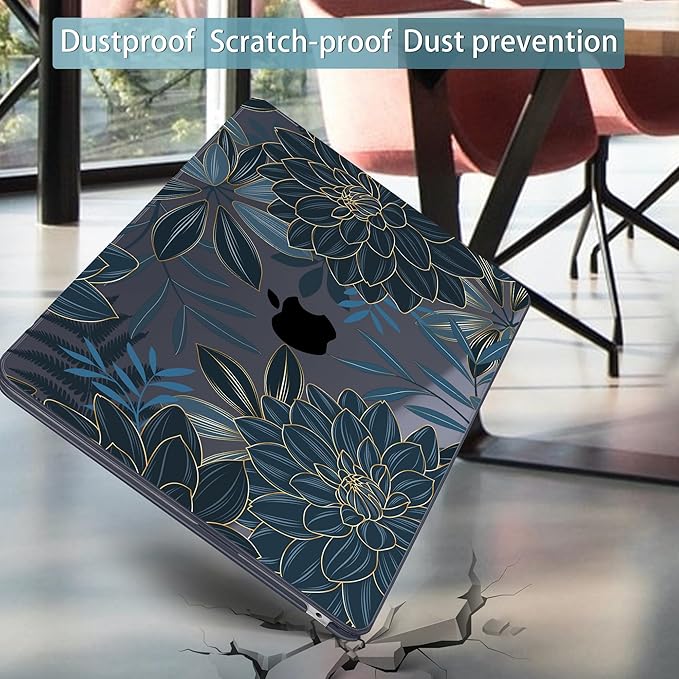 Mektron for 2026 MacBook Air 13-inch M5 Laptop Case A3449 with 13.6-inch Liquid Retina Display Fits 2025 A3240 M4 2024 A3113 M3 2023 A2681 M2 Printed Shell for MacBook Air 13.6", Dahlia Flower C035