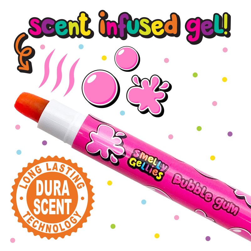 Smelly Gellies - Patented Gourmet Scented Glidewrite Gel Coloring Sticks, Crayons, Highlighters - 5 Count - Gifts for Kids