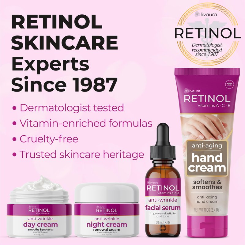 LIVAURA Retinol Night Cream – Anti Aging Face Cream for Women, Retinol Night Moisturizer for Face, Wrinkle Creams & Hydrating Facial Creams for Mature Skin, Reduce Fine Lines And Other Signs of Aging
