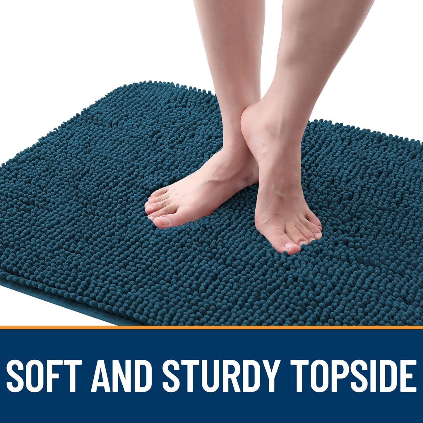 OLANLY Dog Door Mat - Absorbent Non-Slip Washable Doormat for Muddy Paws | 70x24, Atlantic Blue