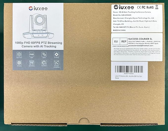iuZee AI Auto Tracking PTZ Camera 3G-SDI/USB3.0/HDMI/LAN PoE 30X Optical and 8X Digital Zoom Live Streaming Camera 1080P 60FPS for Church Services Worship Education Events vMix OBS YouTube