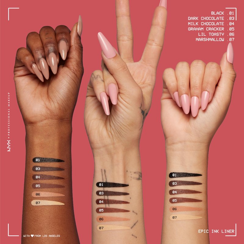 NYX PROFESSIONAL MAKEUP Epic Ink Liner, Waterproof Liquid Eyeliner with Vegan Formula - Dark Chocolate (Dark Brown Matte)