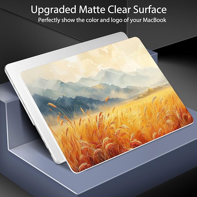 Lepeoac Case for MacBook Pro 16 inch Case 2026-2021 | M5 A3429 A3428 M4 M3 M2 M1 Pro/Max | Protective Hard Shell Laptop Cover with Screen Protector & Keyboard Cover | Wheat Field