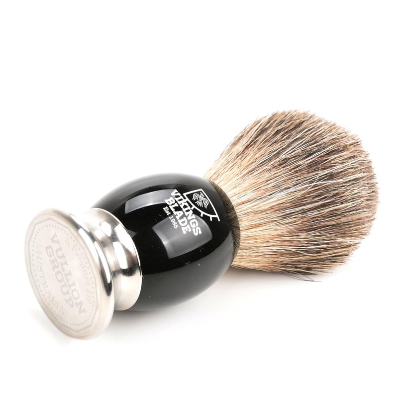VIKINGS BLADE Luxury Shaving Brush for Men - Ultra Heavy Acrylic & 316L Steel Handle | Dark Stallion Color, Super Strong Knot