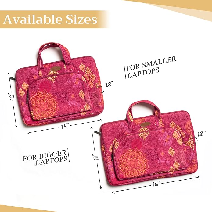 Maison d'Hermine Laptop Bag with Pocket Upto 13.5 inch Stain and Water Repellent Cotton Canvas Spring Summer (Versailles)