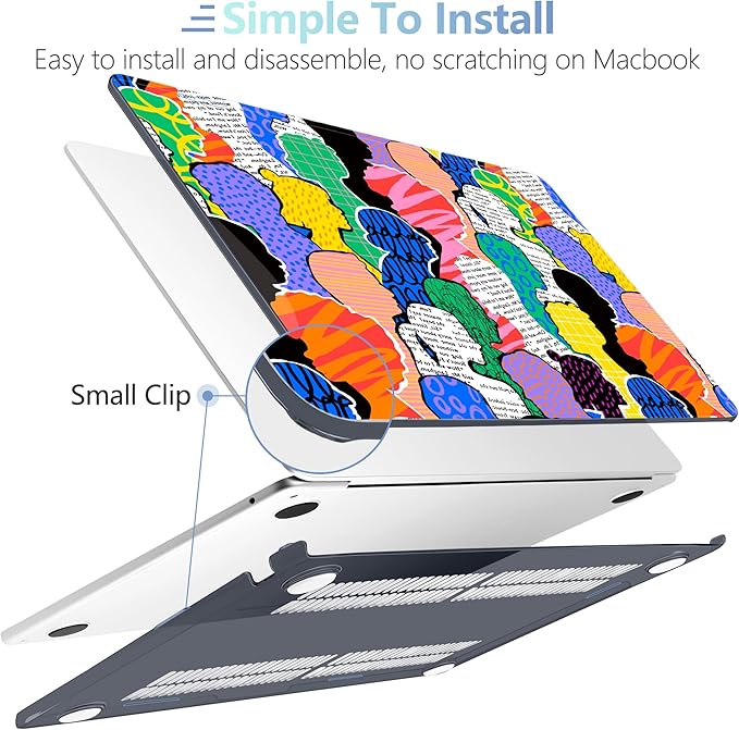 MEEgoodo for M5/M4/M3/M2 MacBook Air 15 inch Case 2026 2025 2024 2023, Case Fit Model (A3448/A3241/A3114/A2941) for MacBook Air 15.3 inch, Diverse People Abstract Art
