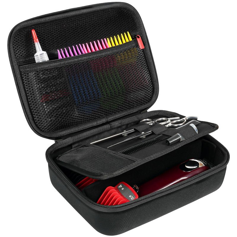 ProCase Hard Travel Case for Hair Clippers, Hair Cutting Barber Supplies Holder, Trimmer Organizer Storage Bag for Hatteker/Oneisal/Wahl 5Star/Andis Men Razor Guard Grooming Kits -Black