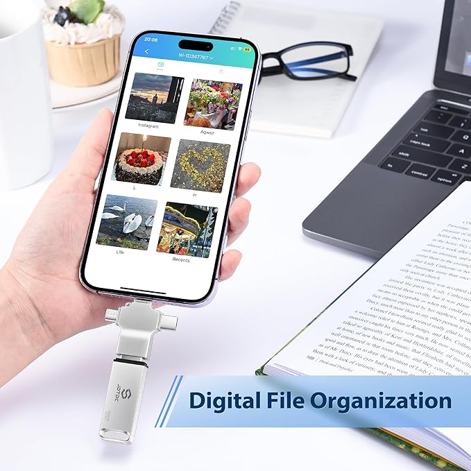 Photo-Stick-for-All-Devices Secure Auto Photo & Video Backup-USB-Stick for iPhone iPad Android Mac & PC – Multiport-Flash-Drive & Picture-Backup-Memory-Stick-Thumb-Drive (262144, MB)
