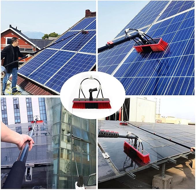 12ft-36ft Adjustable Window Cleaning Pole | Water Fed Telescopic Brush | Extendable Roof Cleaning Tools for Conservatories & High Windows | Professional Window Wash Kit