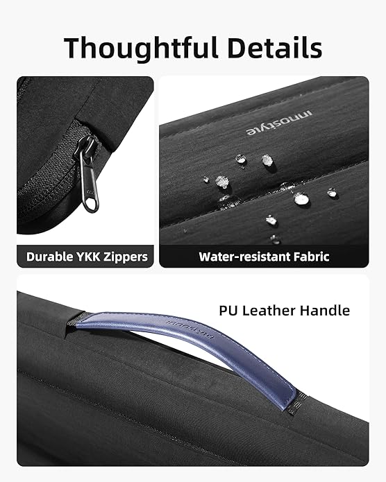 Black Puffy Laptop Sleeve 16-Inch Fluffy Protective Sleeve for MacBook Pro 16/Air 15, Dell XPS 15, HP, for Travel & College