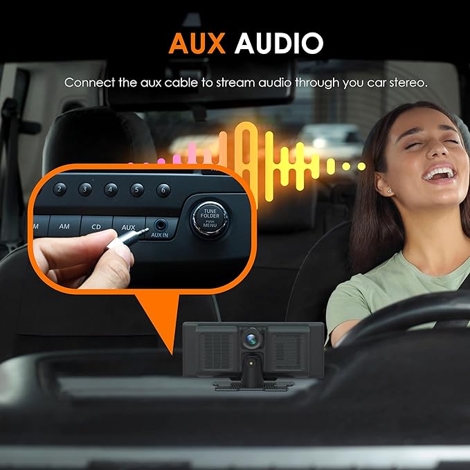 RexingUSA CPDuo Pro - 10.26" 4K Dash Cam with Wireless CarPlay & Android Auto, Touchscreen, GPS, Bluetooth, WDR, Night Vision, 170° Wide, Parking Mode