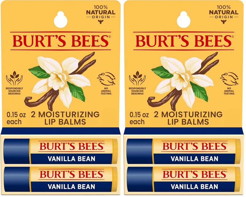 Burt's Bees Lip Balm - Vanilla Bean Lip Moisturizer with Natural Beeswax | 2 Tubes, 0.15 oz Each