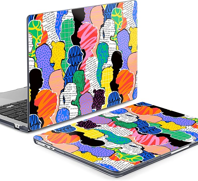 MEEgoodo for M5/M4/M3/M2 MacBook Air 15 inch Case 2026 2025 2024 2023, Case Fit Model (A3448/A3241/A3114/A2941) for MacBook Air 15.3 inch, Diverse People Abstract Art