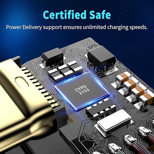 CHENLENIC USB4 Cable, with Thunderbolt 4 Cable, 240W Charging, 40 Gbps Data, 8K @ 60Hz HDR, USB C to USB C, 90Degree for Hub, Dock MacBook, M2, M3, Mac SSD (90Degree USB4 40G 240W 1M)