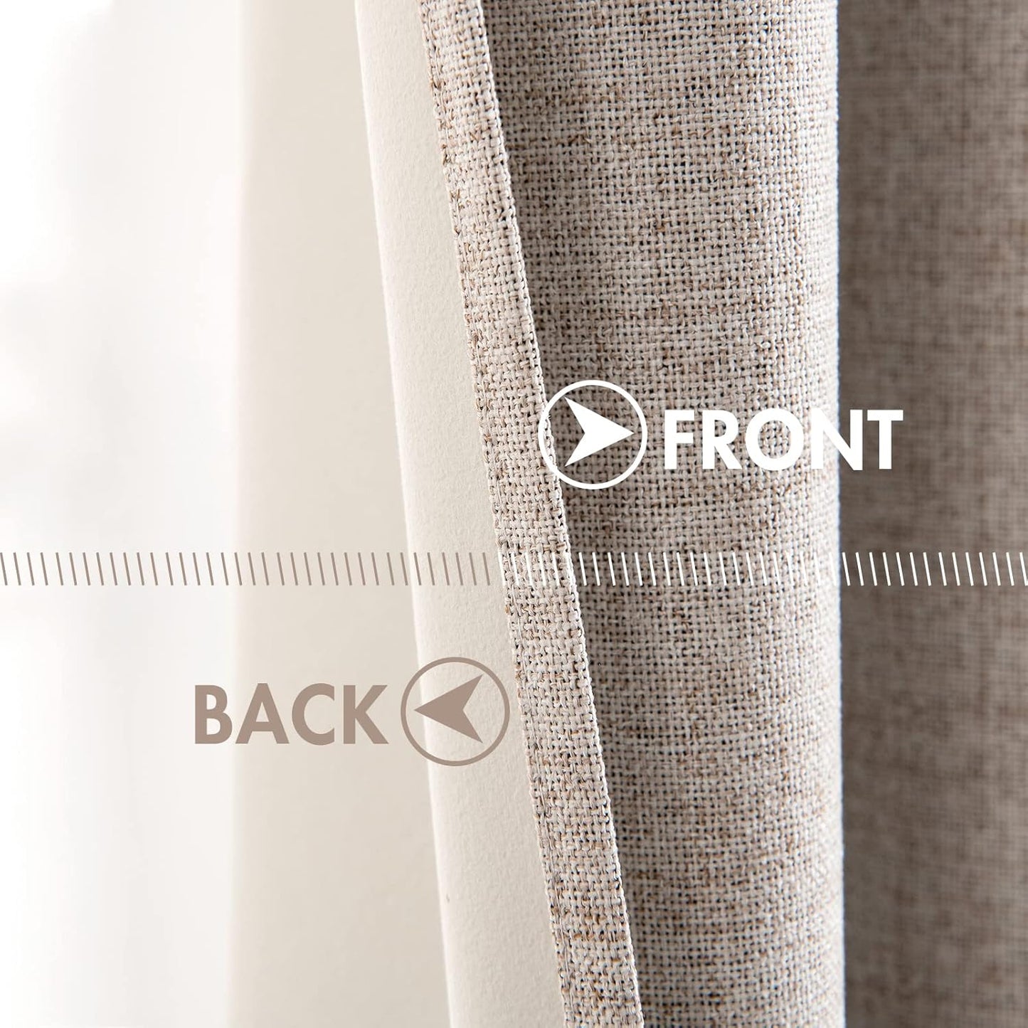 MIULEE Blackout Curtains - Linen Texture Thermal Insulated Room Darkening Drapes | Natural Khaki, 52 x 84 Inch (2 Panels)