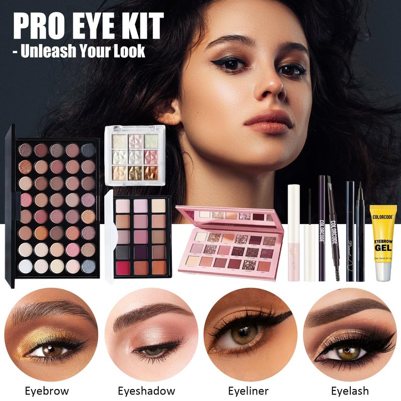 Makeup Kit for Women Full Kit, All in One Makeup Set with Eyeshadow Palettes Eyeliner Mascara Powder Foundation Concealer Contour Stick Blush Lip Gloss Brush Set, Biginner-Friendly Makeup Kits (CK03)