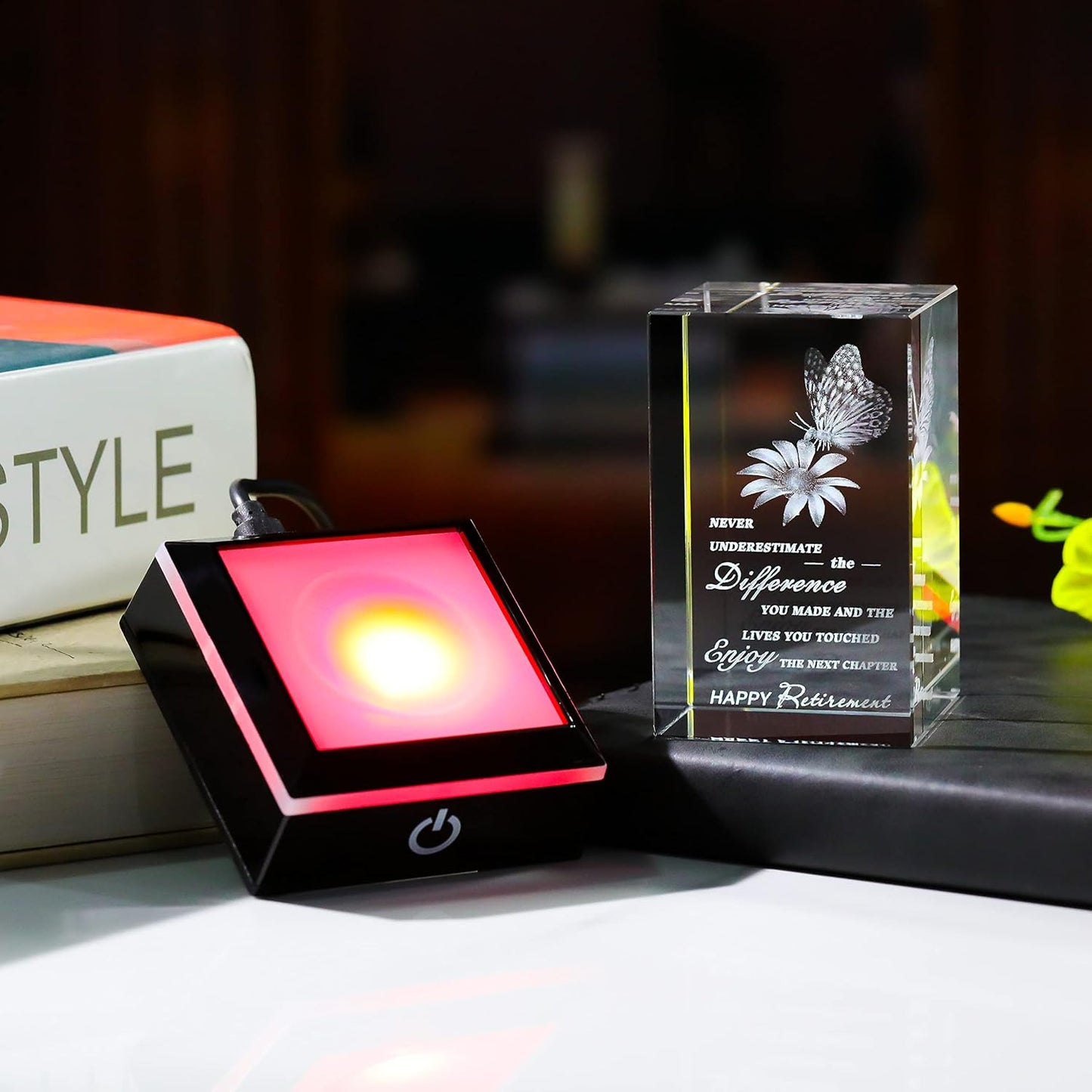 Skiennix 3D Crystal Retirement Gift - Unique Farewell Keepsake for Coworkers & Bosses | Perfect for Nurses & Teachers