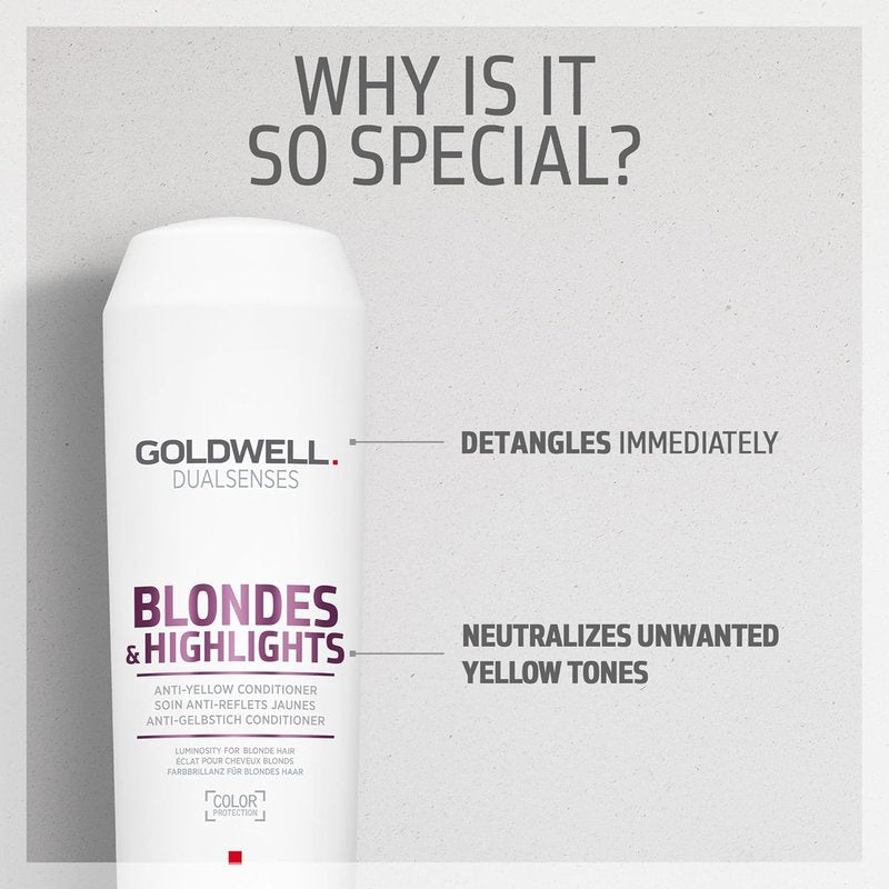 Goldwell Dualsenses Blonde & Highlights Anti-Yellow Conditioner - Nourishing Formula for Radiant Hair