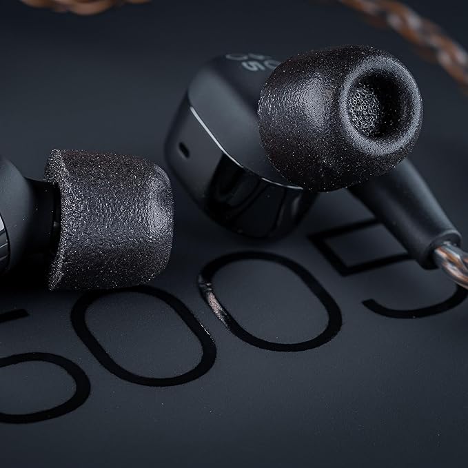Comply 500 Core Series | Memory Foam Replacement IEM Ear Tips for KZ, Moondrop, FiiO Sennheiser & More | Superior Noise Isolation, Ultimate Comfort, Secure Fit | Oval, Black, Large (3 Pairs)