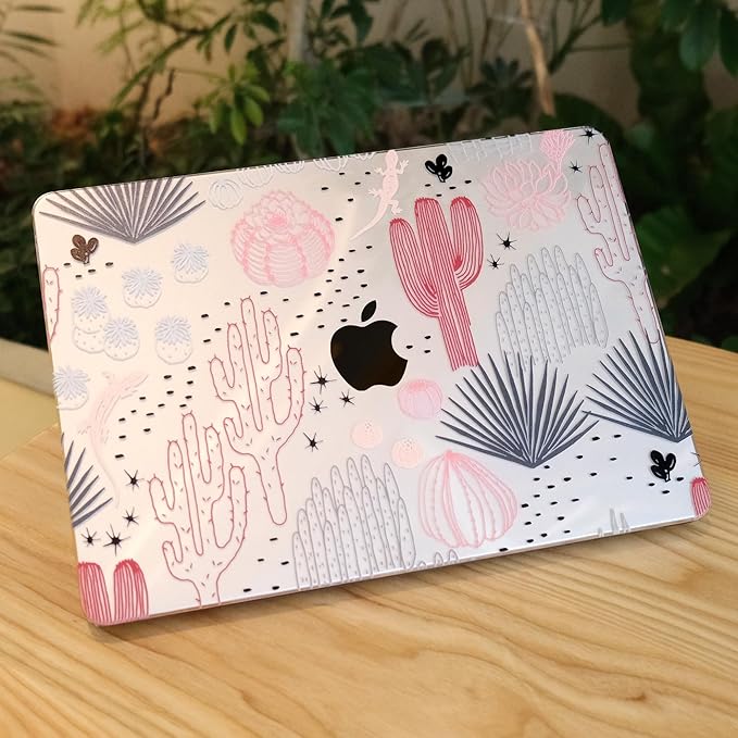 MEEgoodo for M5/M4/M3/M2 MacBook Air 15 inch Case 2026 2025 2024 2023, Case Fit Model (A3448/A3241/A3114/A2941) for MacBook Air 15.3 inch, Cacti